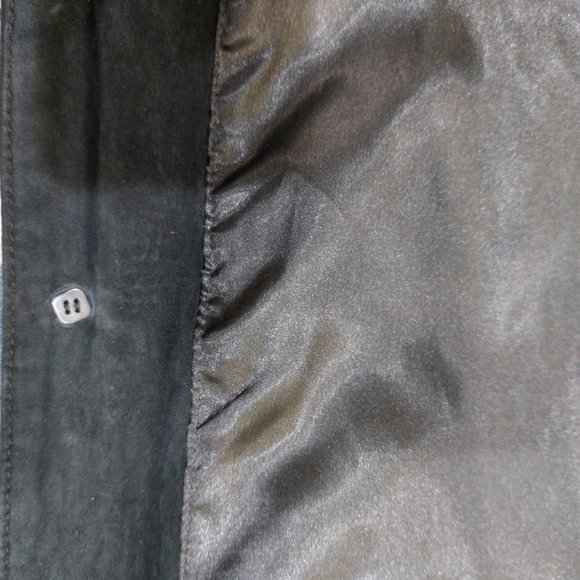 🍂HOST PICK🍁💋STUNNING BOHO CHIC💋 VTG 70s Genuine Leather Maxi Trench in Black - Picture 13 of 15